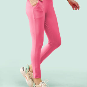 High Rise Ankle Length Leggings Pink