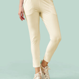 High Rise Ankle Length Leggings (Cream)