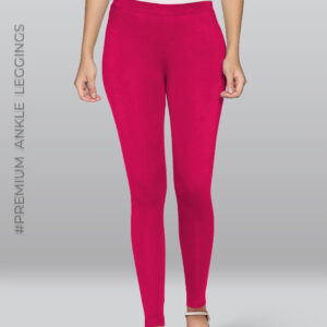 Dark Pink Viscose Ankle Length Leggings