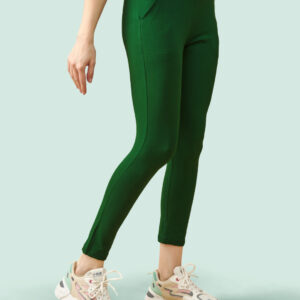 High Rise Ankle Length Leggings (green)